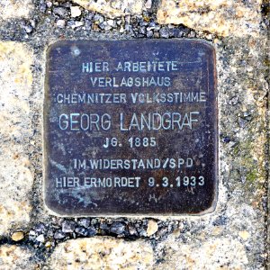 Stolperstein für Georg Landgraf, Dresdner Strasse 38, Chemnitz
