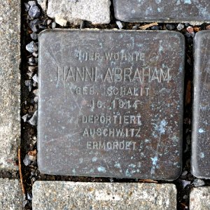 Stolperstein für Hanni Abraham, Brückenstrasse-Theaterstrasse, Chemnitz