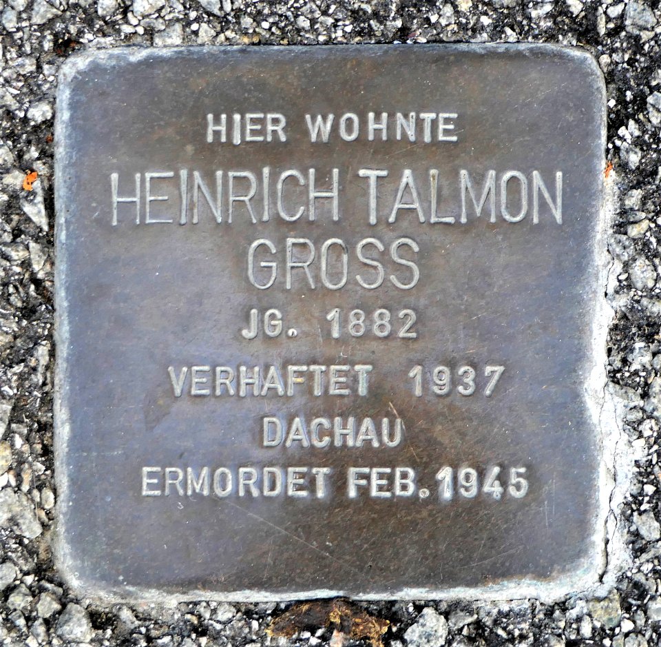 Stolperstein für Heinrich Talmon Gross, Neue Straße 23, Schorndorf