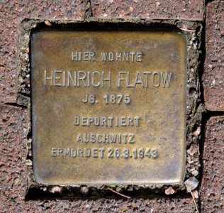Stolperstein für Heinrich Flatow, Bachstrasse 28, Zwickau