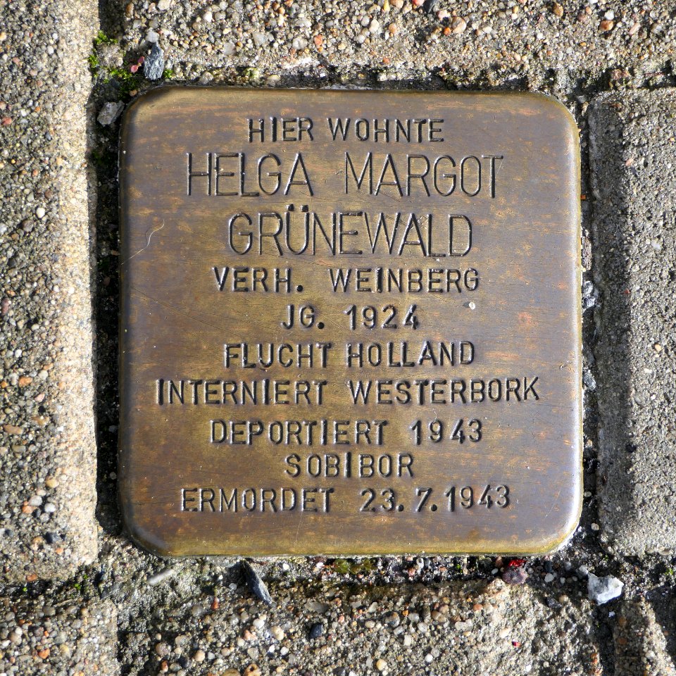 Stolperstein für Helga Margot Grünewald, Großenhainer Strasse 194, Dresden