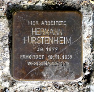 Stolperstein für Hermann Fürstenheim, Reitbahnstraße, Chemnitz (2)