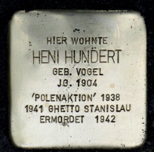 Stolperstein für Heni Hundert, Seestraße 7, Dresden
