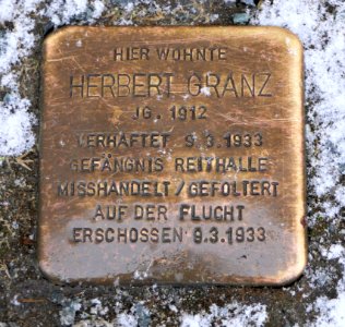 Stolperstein für Herbert Granz, Moritzstrasse 15, Limbach-Oberfrohna
