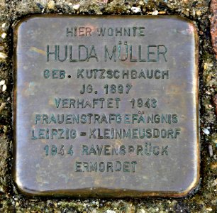 Stolperstein für Hulda Müller, Emilienstrasse 55, Chemnitz