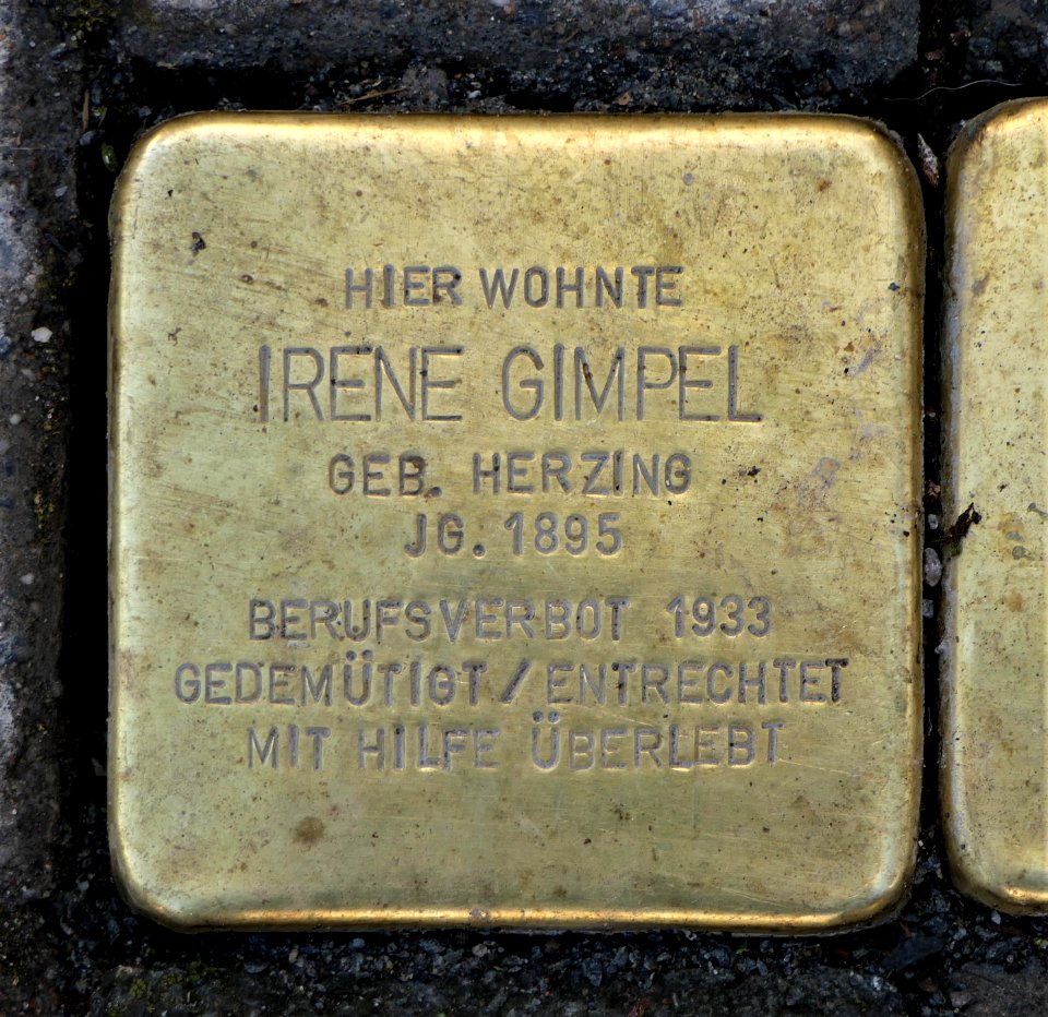 Stolperstein für Irene Gimpel, Mendelssohnstraße 10, Dresden