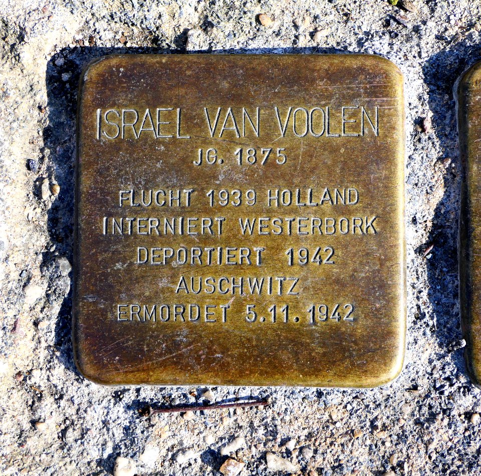 Stolperstein für Israel van Voolen, Kassbergstrasse 22a, Chemnitz
