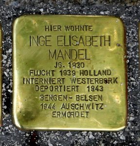Stolperstein für Inge Elisabeth Mandel, Weststrasse 7a, Chemnitz