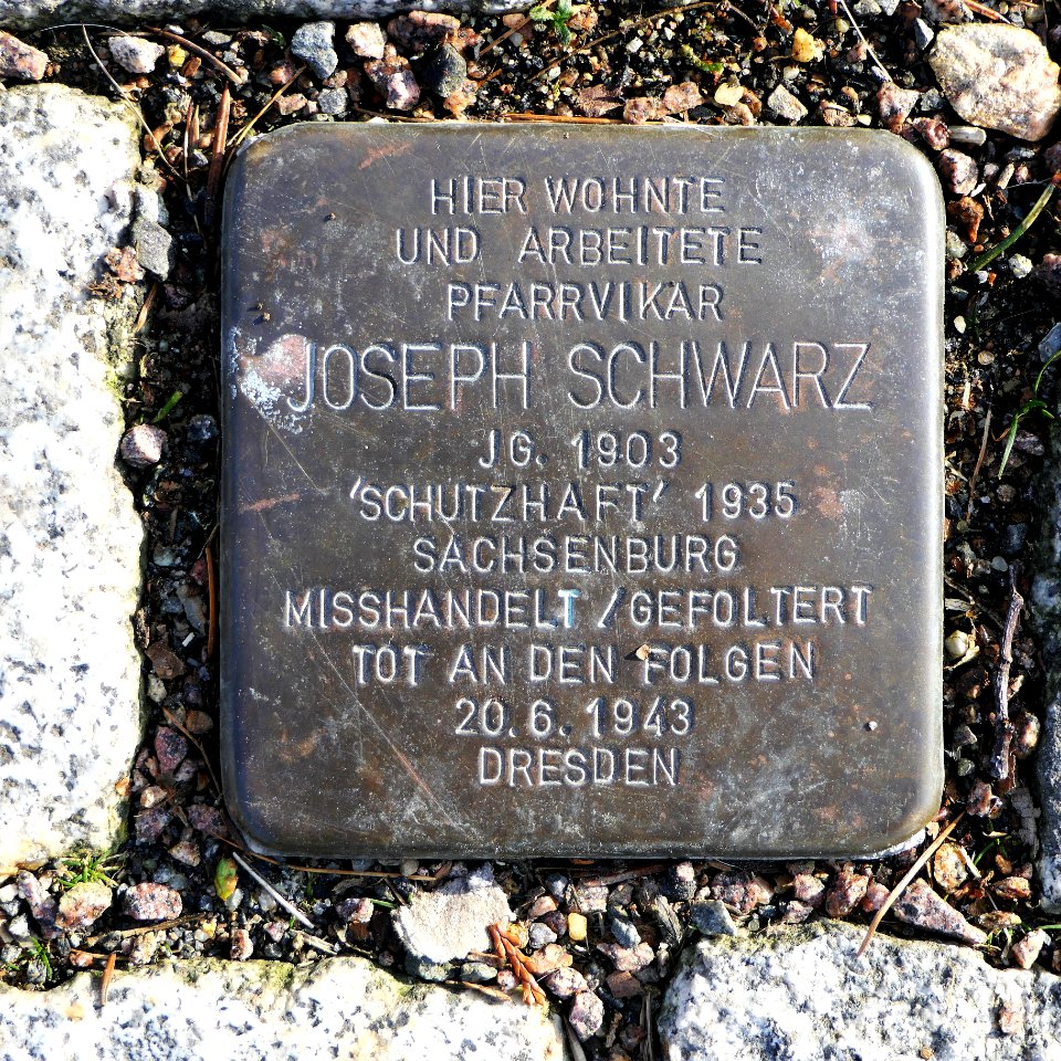 Stolperstein für Joseph Schwarz, Poststrasse 11, Hainichen