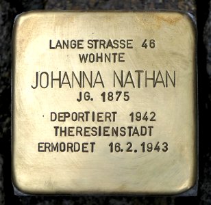 Stolperstein für Johanna Nathan, Am Rathaus 8, Chemnitz