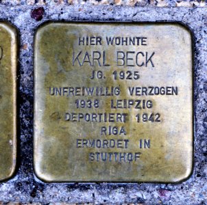 Stolperstein für Karl Beck, Rudolf-Krahl-Straße 32, Chemnitz