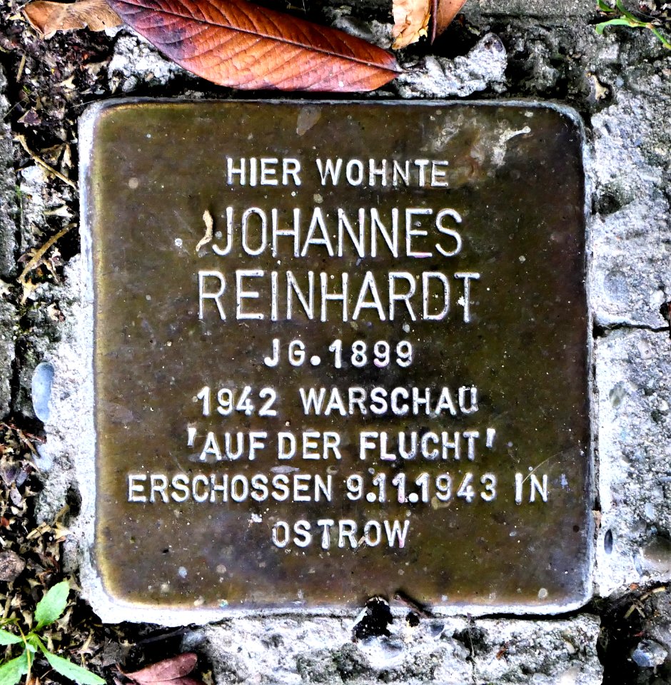 Stolperstein für Johannes Reinhardt, Düsseldorfer Strasse 59, Bad Cannstatt, Stuttgart