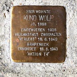 Stolperstein für Kuno Wolf, Kolpingstrasse 65, Bad Cannstatt, Stuttgart