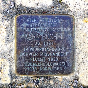 Stolperstein für Karl Böchel, Dresdner Strasse 38, Chemnitz