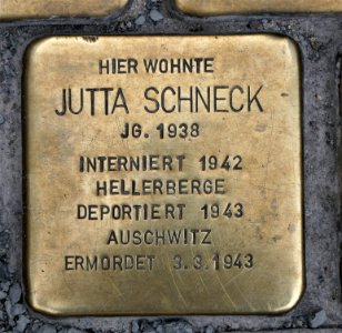 Stolperstein für Jutta Schneck, Seestraße 7, Dresden