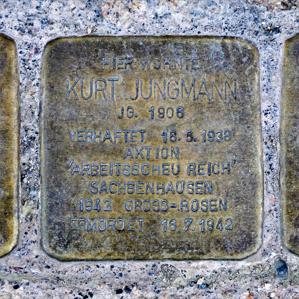 Stolperstein für Kurt Jungmann, Zöllnerstrasse 6, Chemnitz