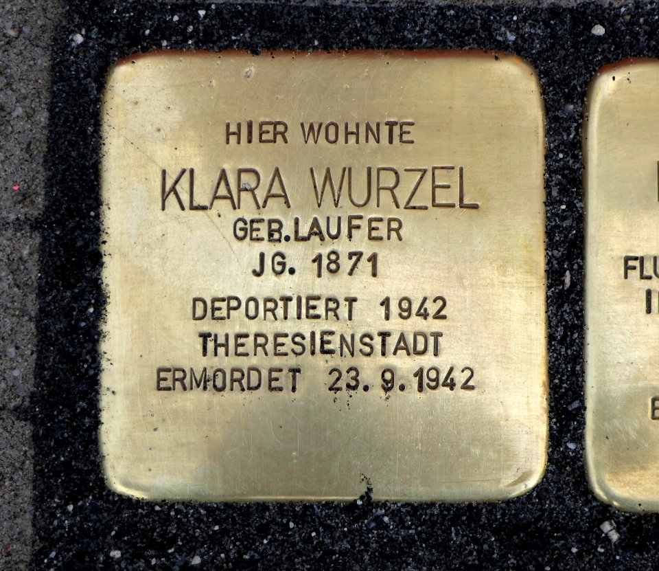 Stolperstein für Klara Wurzel, Sonnenstraße 3, Chemnitz