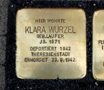Stolperstein für Klara Wurzel, Sonnenstraße 3, Chemnitz