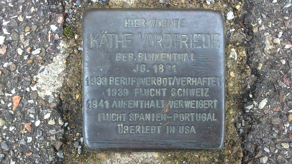 Stolperstein für Käthe Vordtriede, Freiburg-Haslach