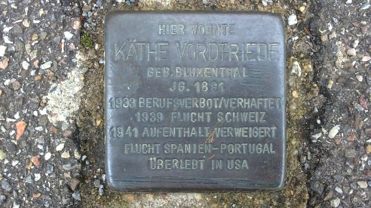 Stolperstein für Käthe Vordtriede, Freiburg-Haslach