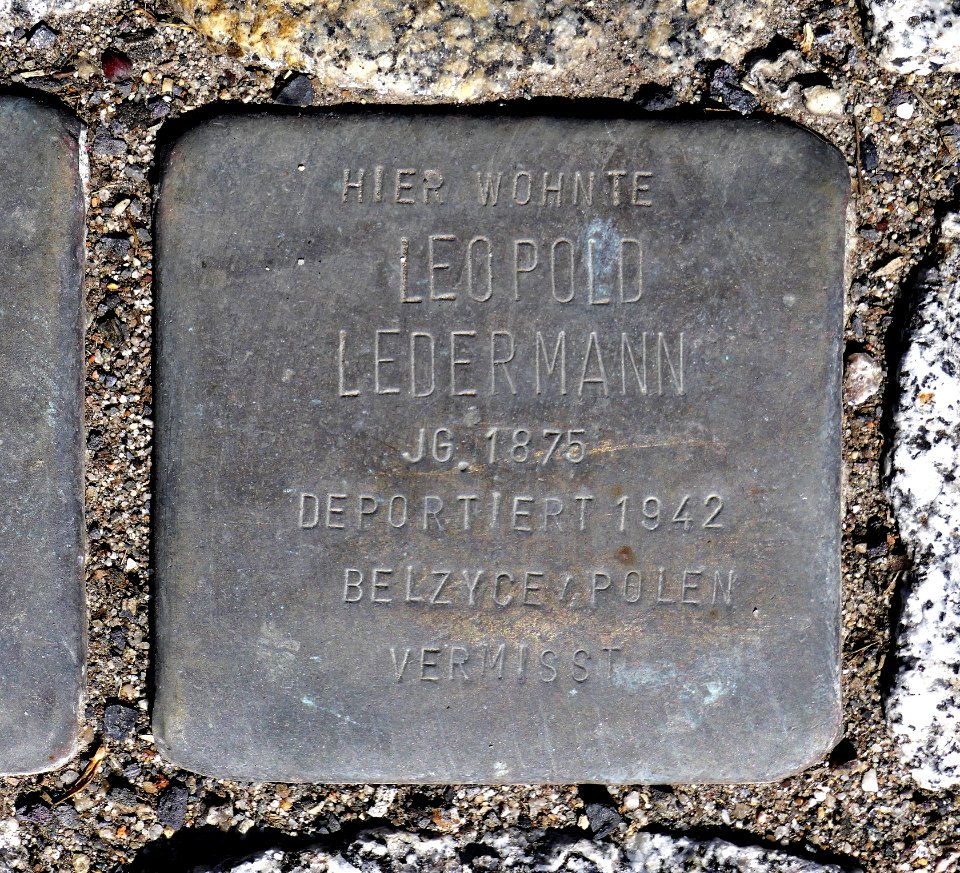 Stolperstein für Leopold Ledermann, Dr.-Friedrichs-Ring, Zwickau