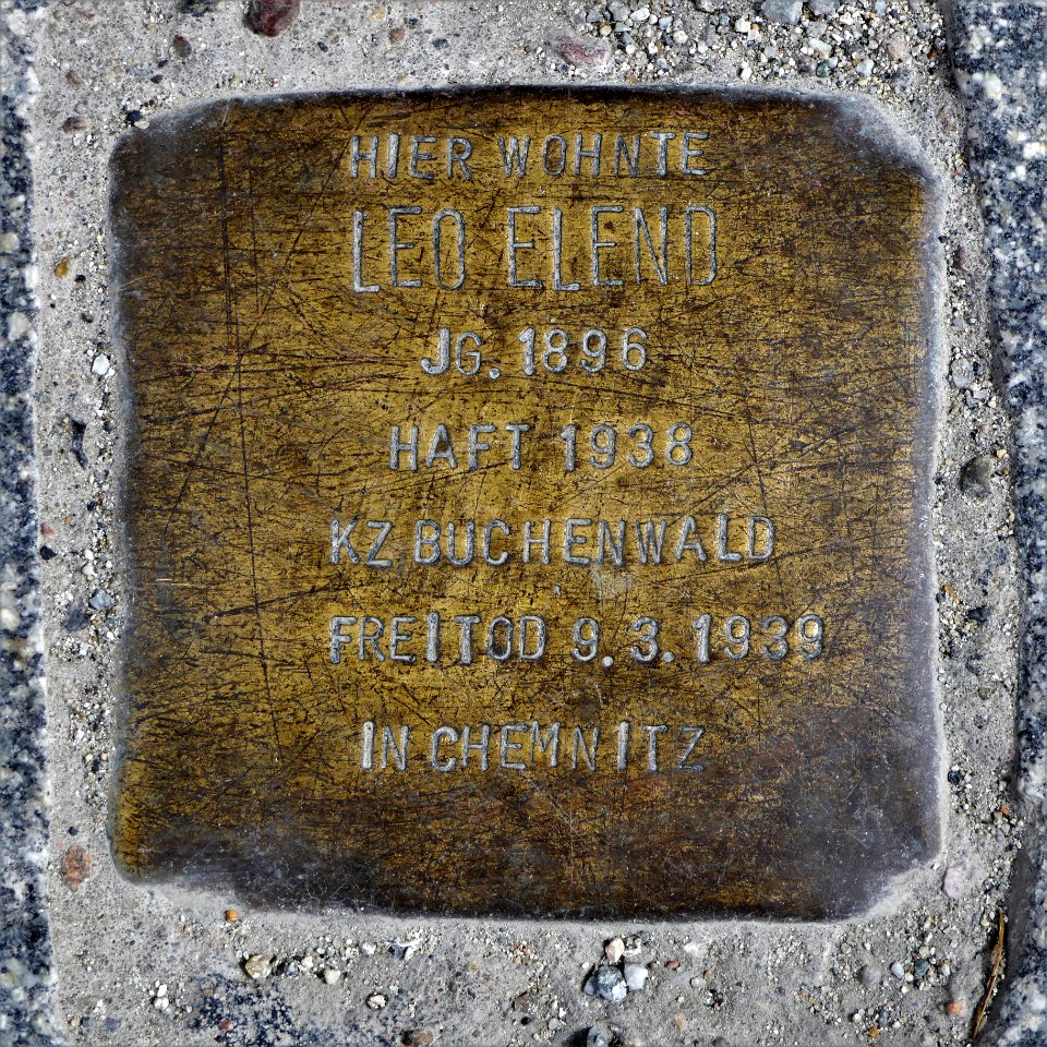 Stolperstein für Leo Elend, Rechenberger Strasse 19