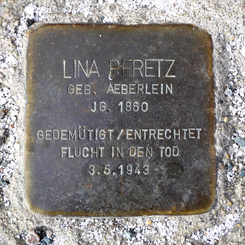 Stolperstein für Lina Peretz, Elsasser Strasse 8, Chemnitz