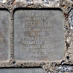 Stolperstein für Liebi Klein, Dr.-Friedrichs-Ring, Zwickau