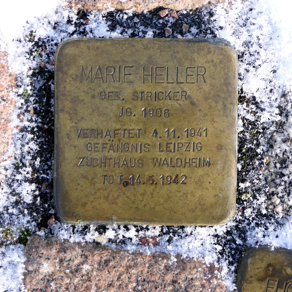 Stolperstein für Marie Heller, Augustinerplatz, Waldheim
