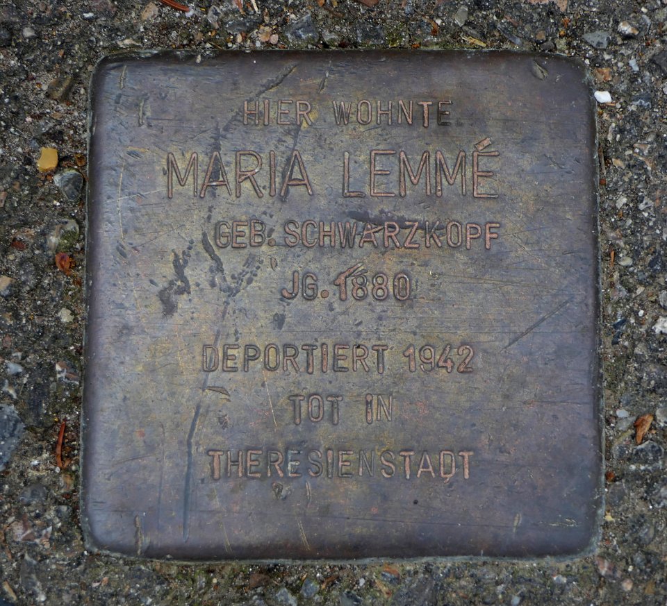 Stolperstein für Maria Lemmé, Ahornstraße 52, Degerloch, Stuttgart
