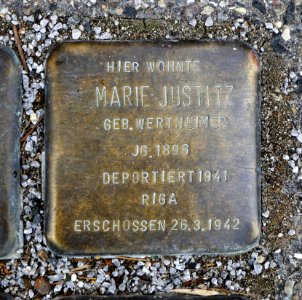 Stolperstein für Marie Justitz, Meistersingerstraße 21, Degerloch, Stuttgart