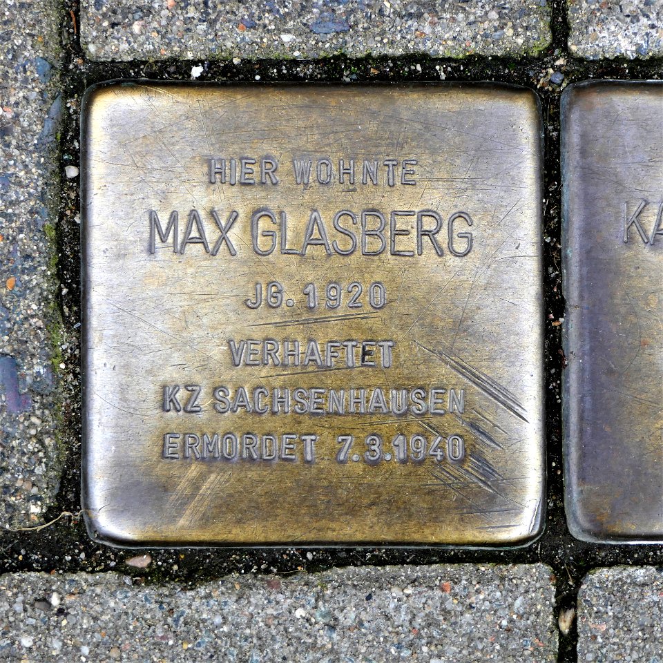 Stolperstein für Max Glasberg, Bahnhofstrasse 73, Döbeln