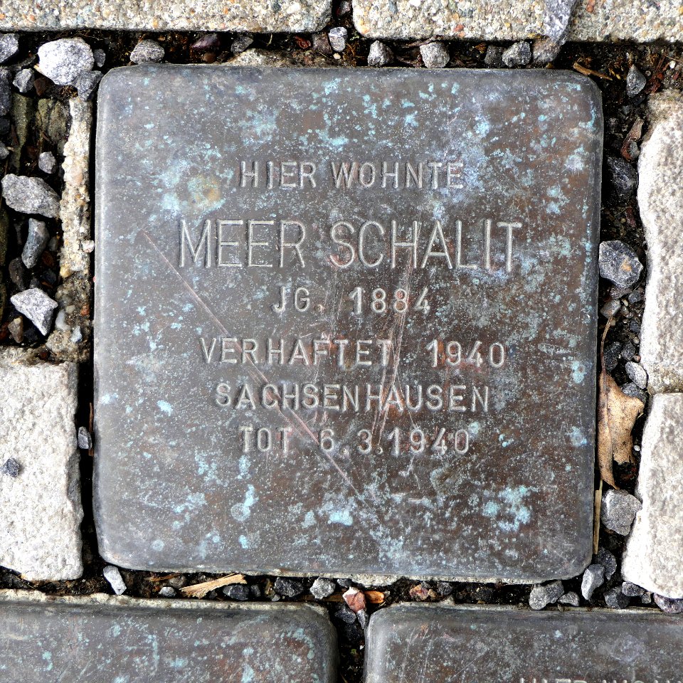 Stolperstein für Meer Schalit, Brückenstrasse-Theaterstrasse, Chemnitz