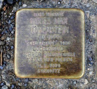 Stolperstein für Moses Max Löwenstein, Hübschmannstrasse 19, Chemnitz