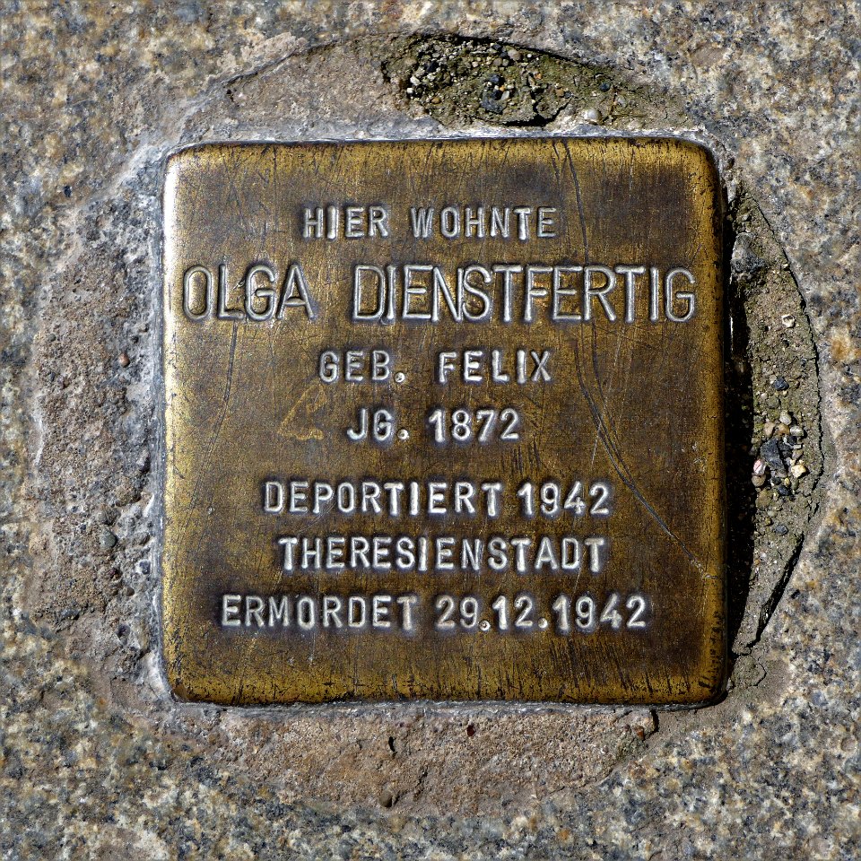 Stolperstein für Olga Dienstfertig, Mandauer Berg 8, Zittau