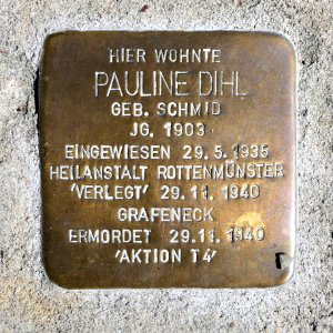 Stolperstein für Pauline Dihl, Hallstrasse 28, Bad Cannstatt, Stuttgart