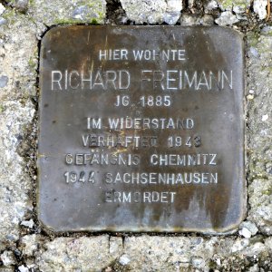 Stolperstein für Richard Freimann, Pleissaer Straße 25, Limbach-Oberfrohna