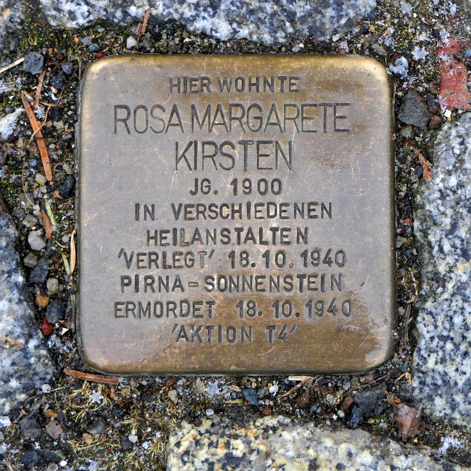 Stolperstein für Rosa Margarete Kirsten, Marktsteig 3, Limbach-Oberfrohna