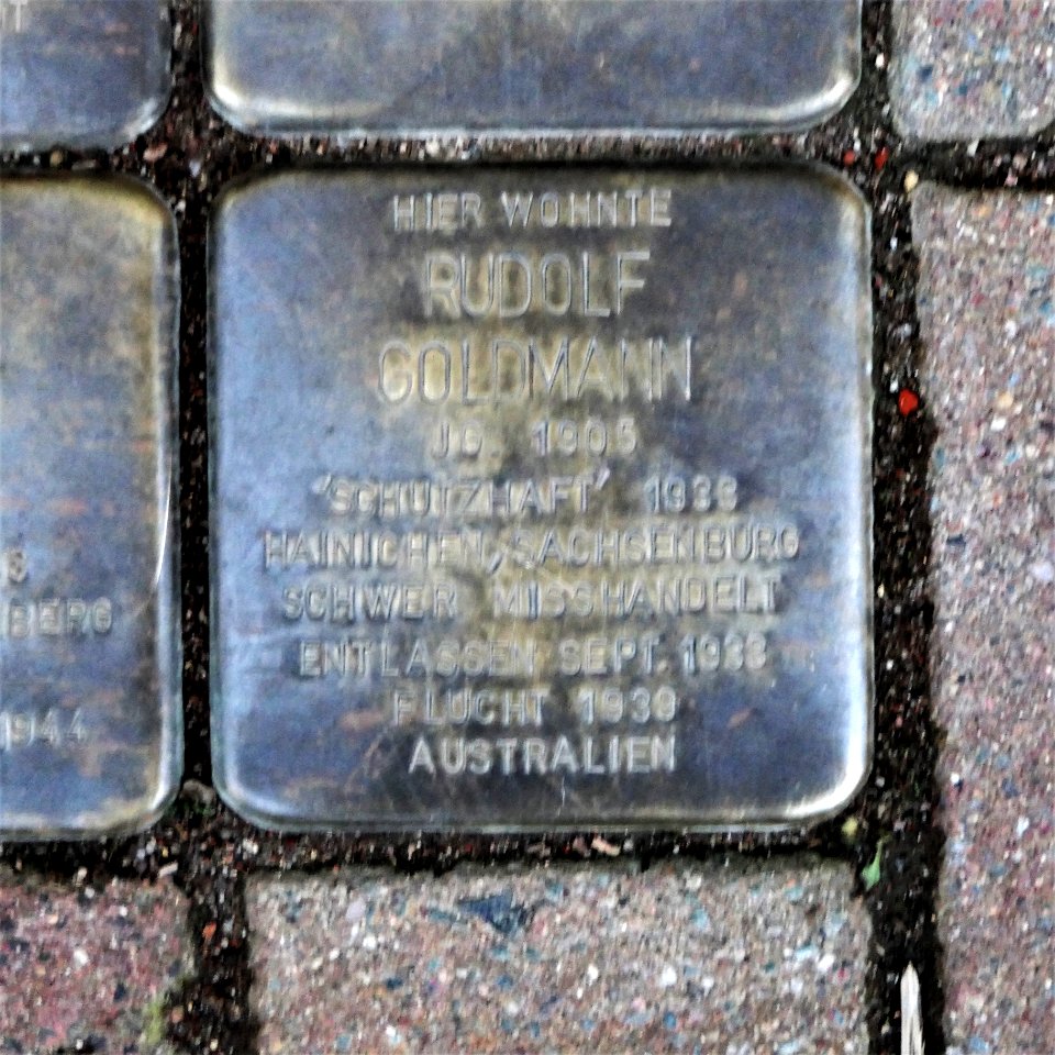 Stolperstein für Rudolf Goldmann, Mühlstrasse 18, Roßwein