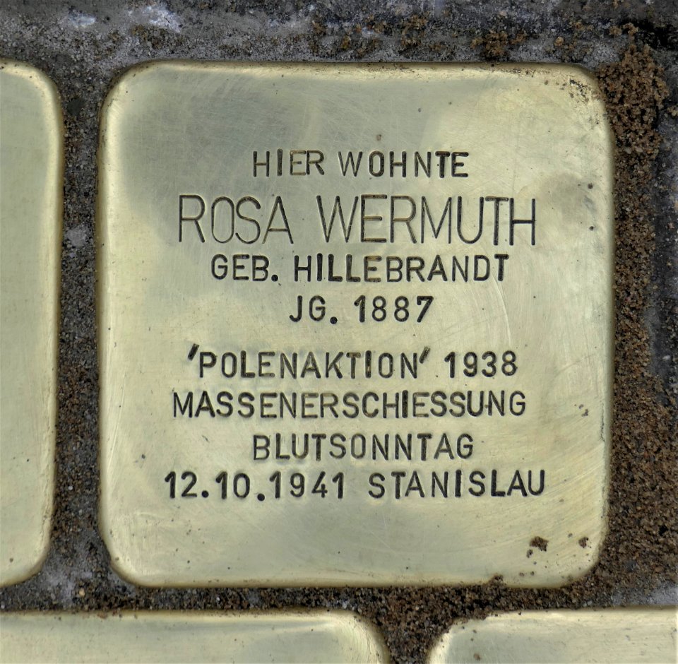 Stolperstein für Rosa Wermuth, Andreas-Schubert-Straße-Strehlener Straße, Dresden