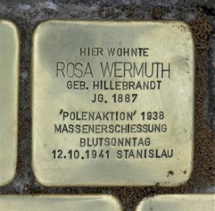 Stolperstein für Rosa Wermuth, Andreas-Schubert-Straße-Strehlener Straße, Dresden