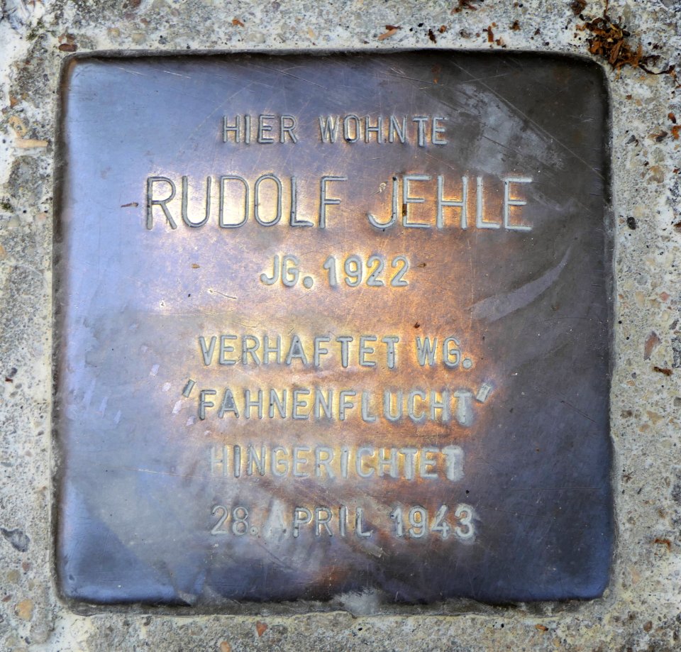Stolperstein für Rudolf Jehle, Ulmer Straße 316, Wangen, Stuttgart