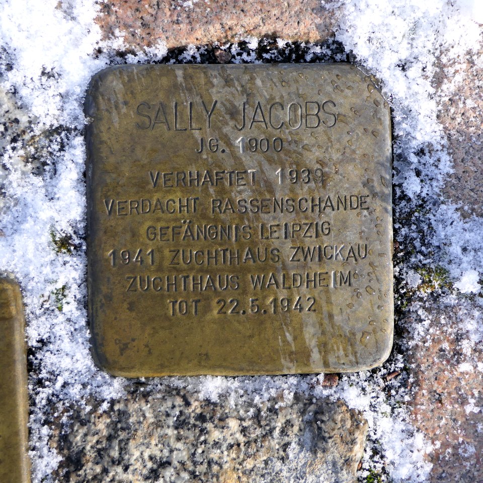 Stolperstein für Sally Jacobs, Augustinerplatz, Waldheim