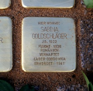 Stolperstein für Sabina Goldschläger, Brühlscher Garten 1, Dresden