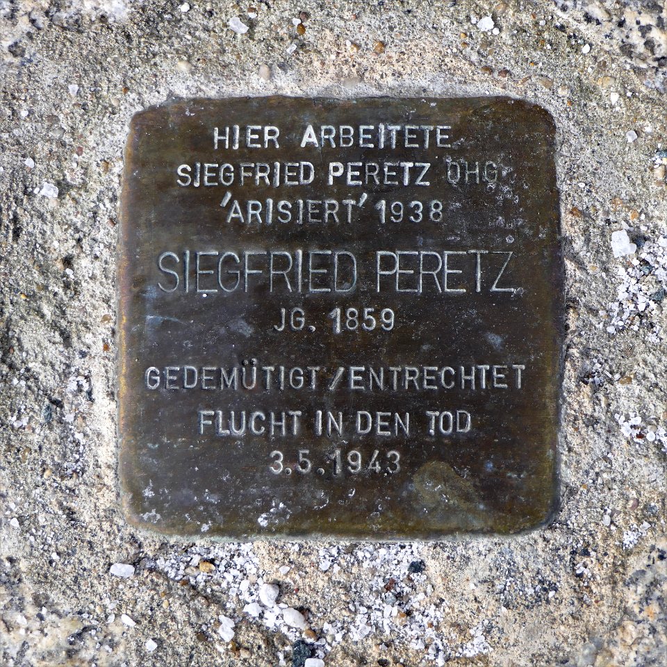 Stolperstein für Siegfried Peretz, Elsasser Strasse 8, Chemnitz