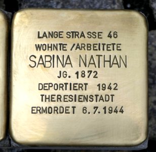 Stolperstein für Sabina Nathan, Am Rathaus 8, Chemnitz