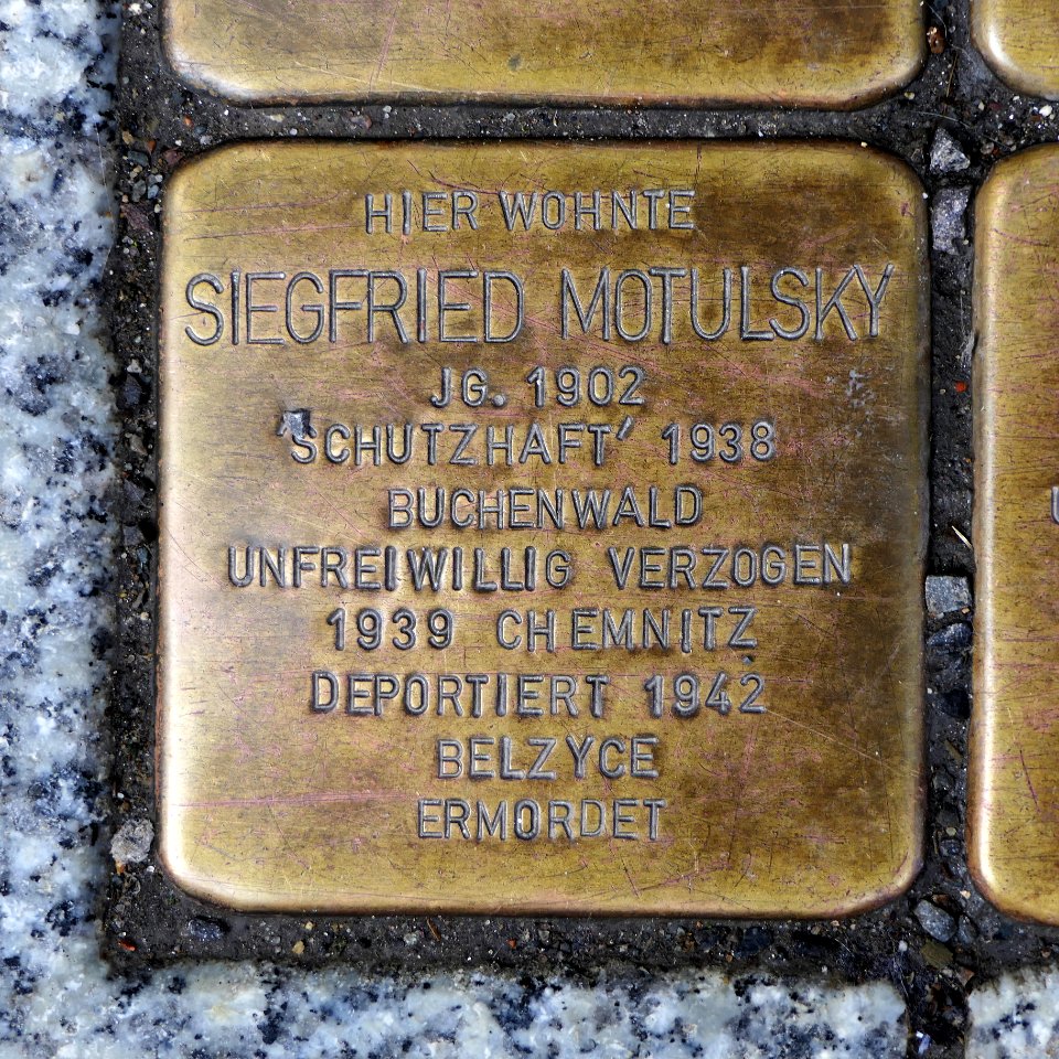 Stolperstein für Siegfried Motulsky, Große Kirchgasse 6, Oederan