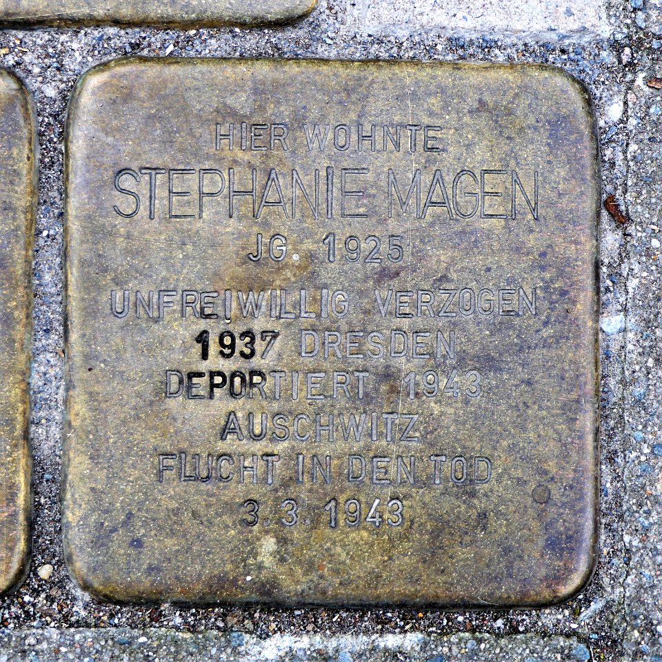 Stolperstein für Stephanie Magen, Schumannstrasse 8, Chemnitz