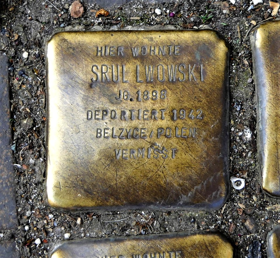 Stolperstein für Srul Lwowski, Leipziger Strasse 15, Zwickau