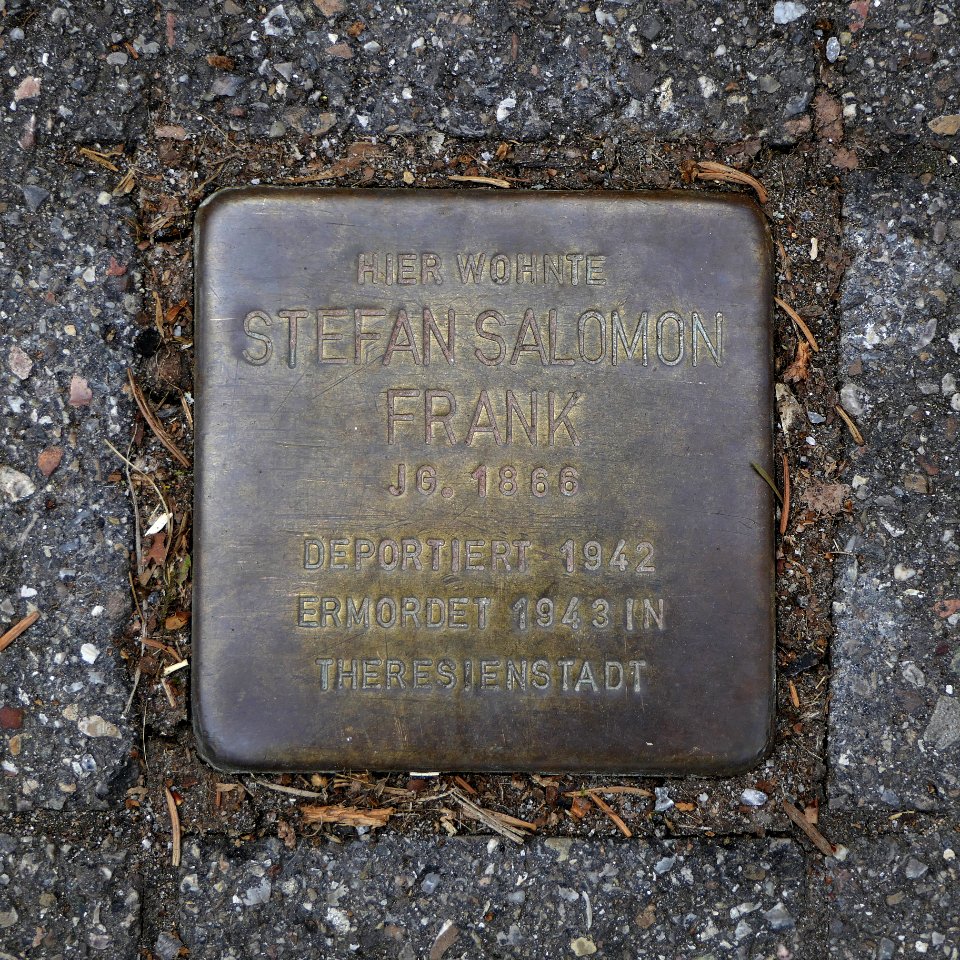 Stolperstein für Stefan Salomon Frank Königsträßle 34, Degerloch, Stuttgart